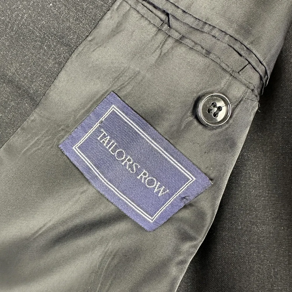 Tailors' Row Suit Mens 44R 36x31 Gray Wool 2 Piece Classic Fit Business Formal